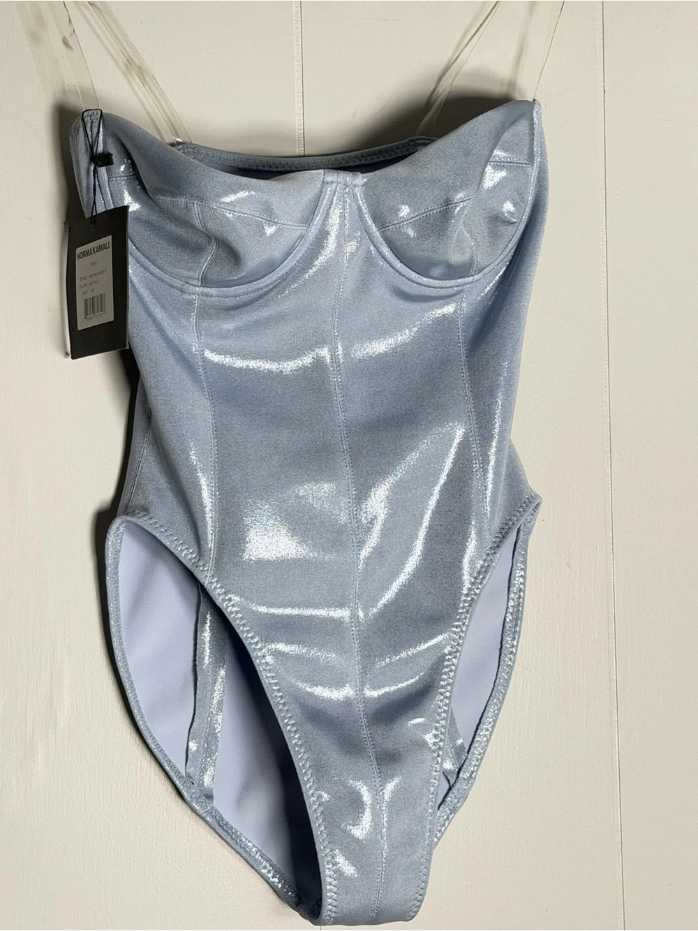 Norma Kamali  Corset Mio Swimsuit in Misty Blue